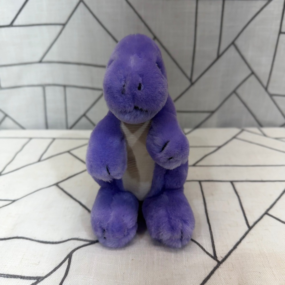Dakin Fun Farm Dinosaur Plush 6" Purple Vintage‎ 1986 Stuffed Animal T-Rex